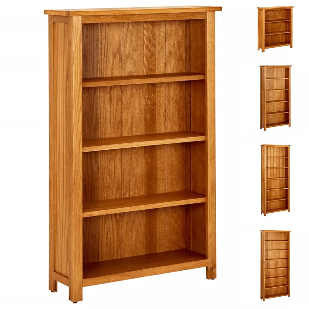 vidaXL Bookshelf Wall Bookcase Decor Standing Shelf Furniture Solid Wood Oak