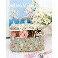 thumbnail image 3 of Bolsa de maquillaje PAZIMIIK acolchada con flores verdes vintage para mujer, 3 of 5
