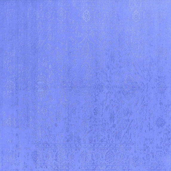 Ahgly Company Indoor Square Oriental Blue Industrial Area Rugs, 8' Square
