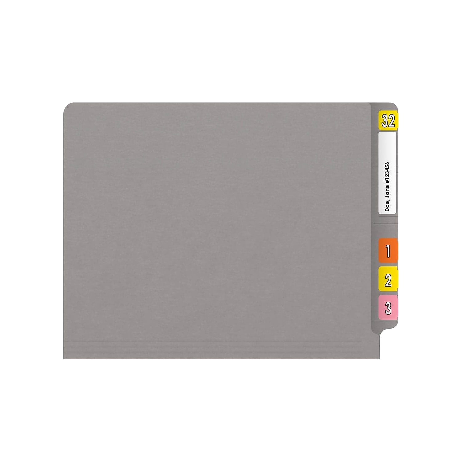 Medical Arts Press Reinforced End Tab File Folder Straight Cut Letter-Size Gray 50/Box (S-01501-GRY)
