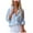 Sky Blue, variant on ICHUANYI 2023 Womens Fall Shirts Button Down Long Sleeve Lapel Blouses V Neck Casual Solid Loose Tops with Pocket