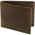 thumbnail image 1 of Cartera de cuero de grano superior para hombre - Bloqueo RFID - Cartera plegable de capacidad adicional con 2 ventanas de identificación - Costuras ultra fuertes - Billetera delgada con 8 ranuras par JAMW Sencillez, 1 of 5