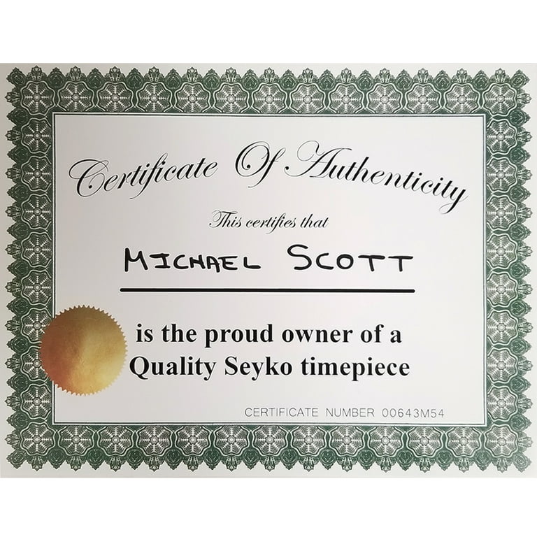 Certificate of Authenticity