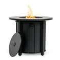 thumbnail image 5 of Mondawe 30" Propane Gas Fire Pit Table, 50000 BTU Round Steel Fire Pit (Wood Grain Ceramic Top) - Black, 5 of 7