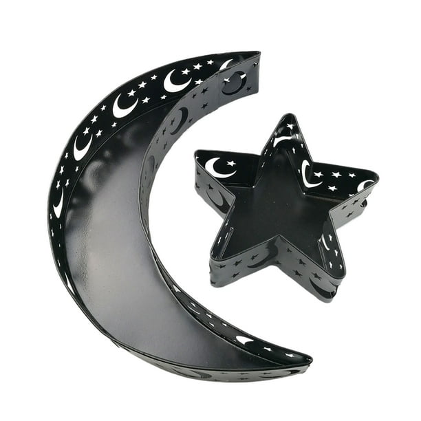 Naiovety Caja de almacenamiento de hierro duradera con adornos decorativos de estrella y luna para las necesidades diarias y el estilo es Almacenamiento y organización del hogar JM00386