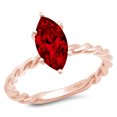 thumbnail image 7 of Solitaire Engagement Ring for Women - 2ct Natural Garnet in 14K Rose Gold Promise Ring, 7 of 7