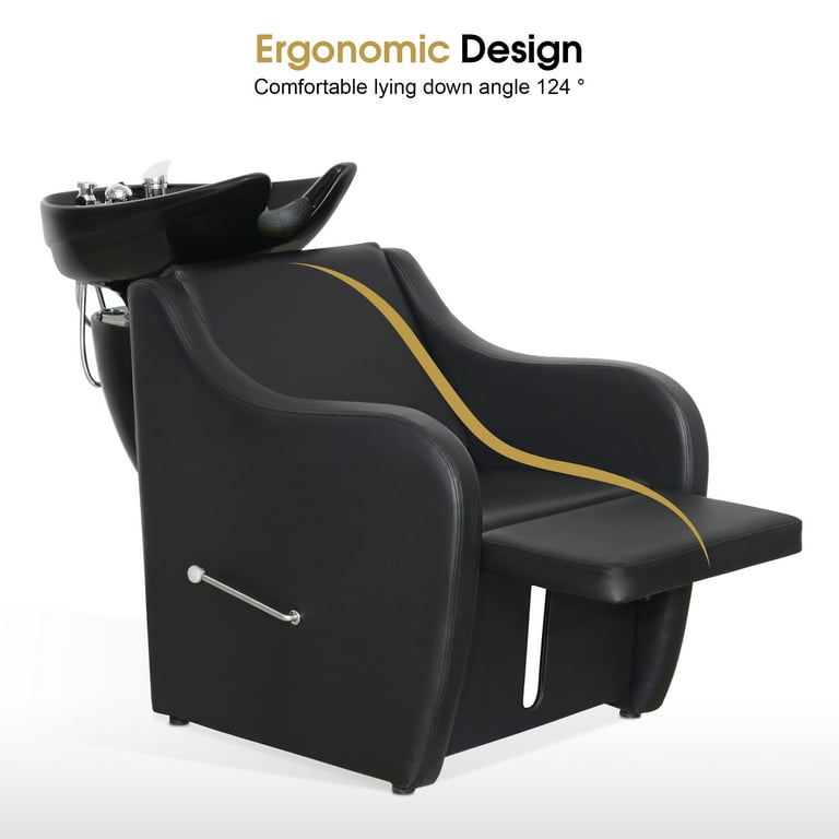 BarberPub Backwash Ceramic Shampoo Bowl Sink Chair Station Spa