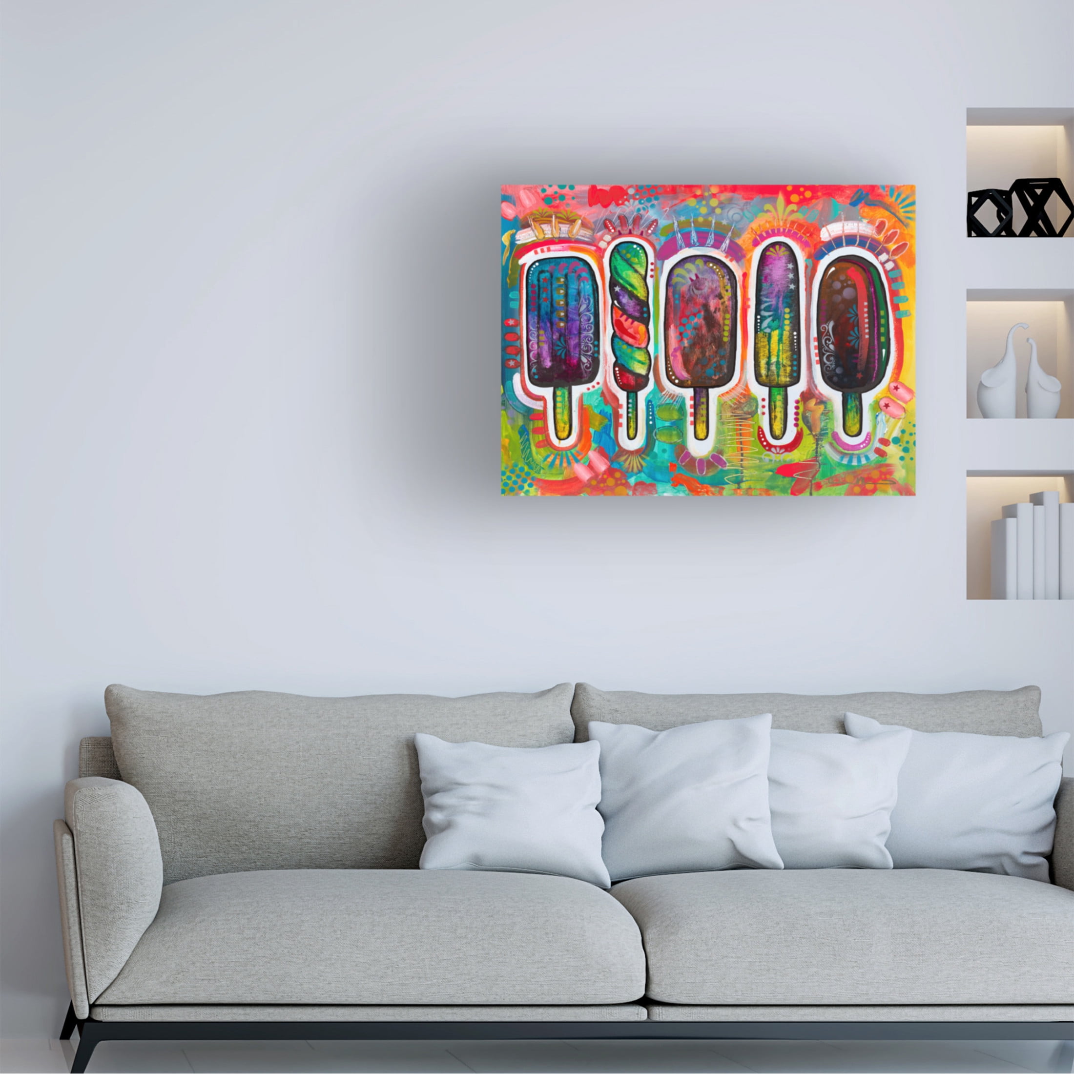 Canvas Wall Art - Dean Russo 'Ice Pops 1' Wall Art for Living Room, Bedroom, or Office Décor by Trademark Fine Art - 47 x 35 Inches