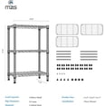 thumbnail image 2 of M MZG 3 Tiers Metal Shelf Dimensions: 26.5"W x 11.8"D x 31.5"H Storage Shelving Unit, Silver, 2 of 7