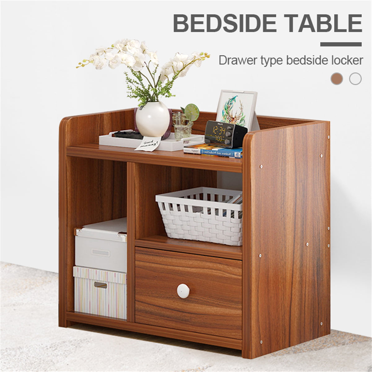 1 Or 2 Drawer Wooden Bedside Table Cabinet Bedroom Furniture Storage Nightstand 