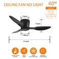 thumbnail image 6 of Miniyam 40" Ceiling Fan without Light, 3 Blades, with 6 Speeds, Reversible, DC Motor, Low Profile Ceiling Fan with Remote Control for Living Room Kitchen Bedroom, 6 of 7