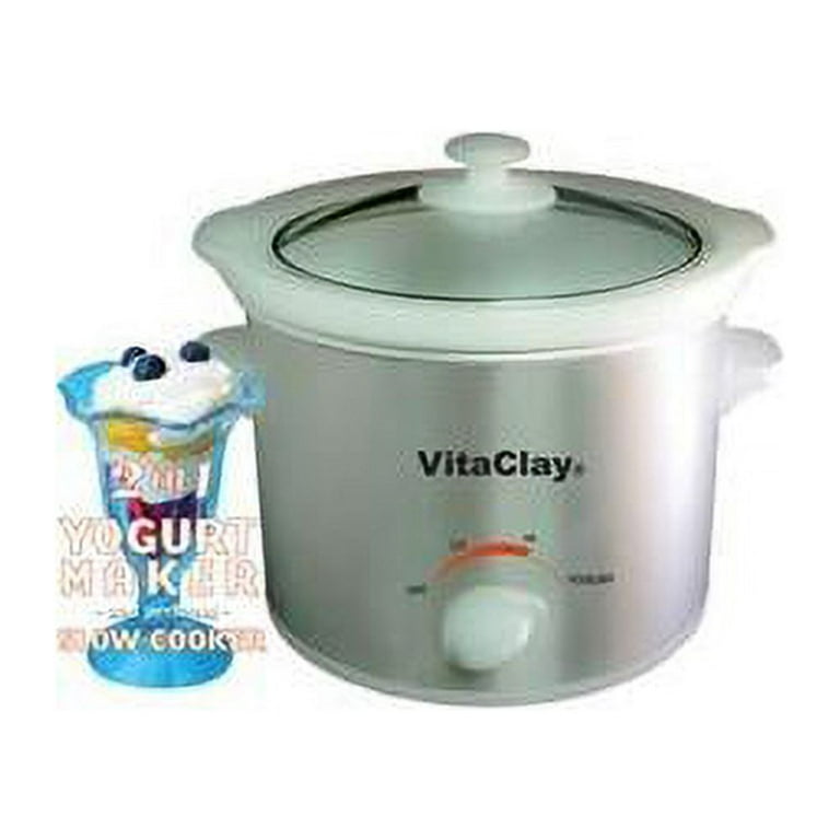 Vitaclay 2-in-1 Clay Slow Cooker and Yogurt Maker, 2 Qt