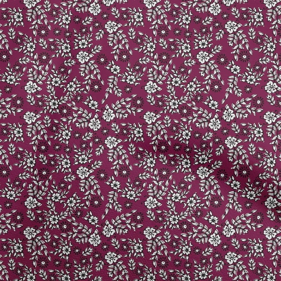 oneOone Georgette Viscose Dark Magenta Fabric Block Quilting Supplies Print Sewing Fabric By The Yard 42 Inch Wide-FH