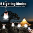 thumbnail image 2 of Solar Camping Lantern XTAUTO Portable 360 Illumination 5 Lighting Mode w/ Remote Control Hook Power Bank 2400mAh Waterproof USB Rechargeable Emergency Light for Camping Hurricanes Power Outage 2-Pack, 2 of 6