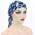thumbnail image 2 of Sombrero turbante de bandana preatado Qarigey azul para mujer tamaño adecuado, 2 of 6