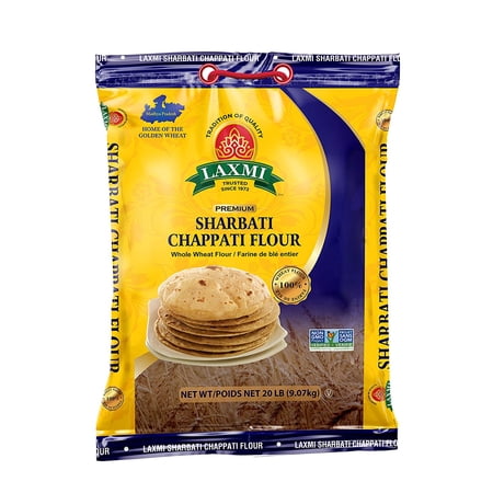 Laxmi All-Natural Whole Wheat Sharbati Chappati Flour - 20lb