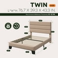 thumbnail image 7 of Einfach Twin Bed Frame, Platform Bed Frame with Panel Upholstered Fabric Headboard, Beige, 7 of 7