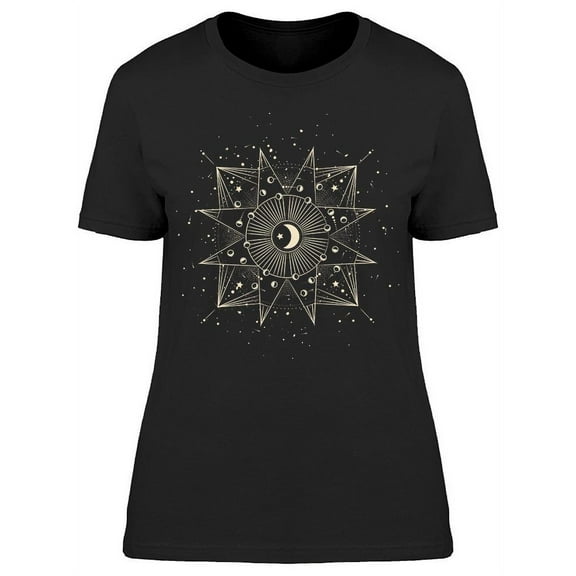 Moon Phases Zodiac Signs T-Shirt Women -Image by Shutterstock, Female Medium