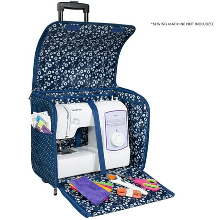 UPC: 0812259044335 | Everything Mary Rolling Sewing Machine Tote – Blue Dot