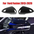 thumbnail image 2 of For EU Left Side-For US Ford Fusion 2013 2014 2015 2016 2017 2018 2019 2020 2021 Car Side Rearview Mirror Cover Glossy Black Clip-on Exterior, 2 of 7