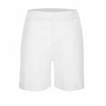 thumbnail image 6 of Tiweut Women's Shorts Summer Solid Color Elastic Waist Comfortable Straight Leg Leggings with Pockets Woman Relaxed Fit Short Pants White, 6 of 8