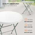 thumbnail image 3 of Bonnlo Round Folding Table 32 inch, HDPE Plastic Small Tabletop with Steel Frame Foldable Card Table for Indoor Outdoor Outside Dining, Party and Commercial Event, White, 3 of 8