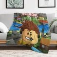 thumbnail image 3 of Roblox flannel blanket throw Plush Throw Blanket - Measures - Kids Super Soft Fleece Creeper Battle Bedding, 3 of 5