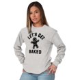 thumbnail image 4 of Funny Christmas Get Baked Gingerbread Plus Size Long Sleeve Graphic Tee Shirt Brisco Brands 2X, 4 of 5