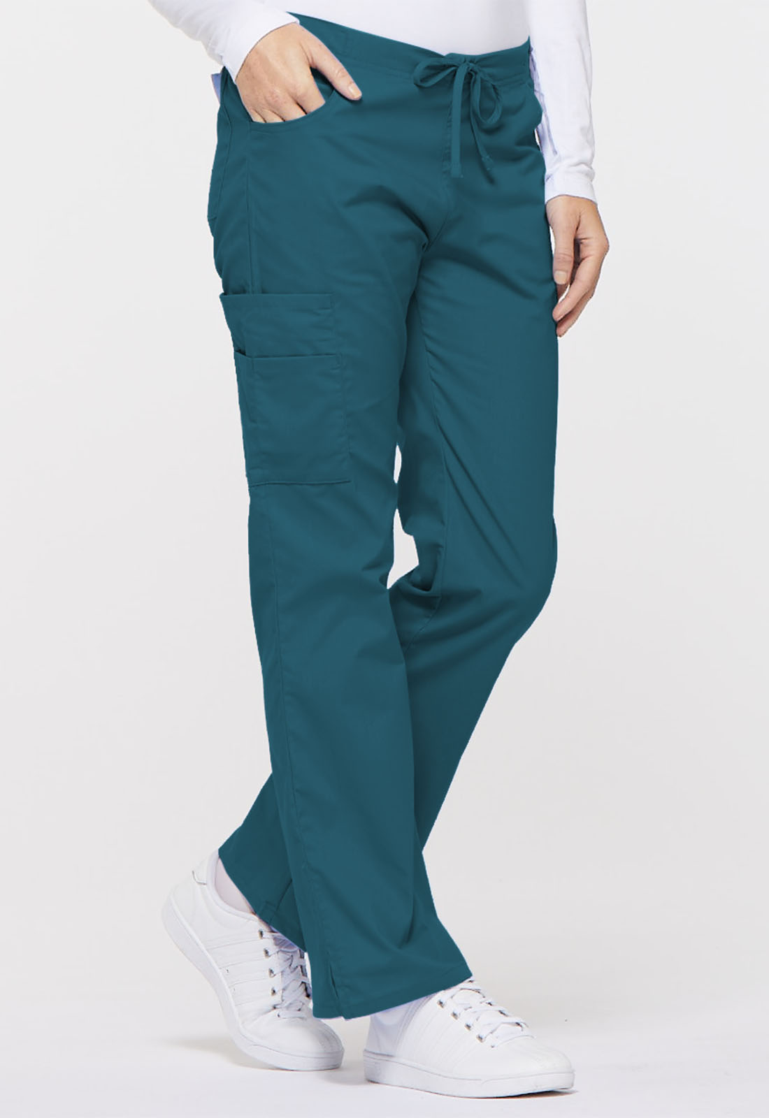 Dickies Women's Cargo Scrub Pants, Mid Rise with Drawstring - 86206 - image 4 of 7