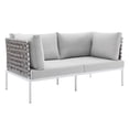 thumbnail image 3 of Modway Harmony 4-Piece  Sunbrella® Basket Weave Outdoor Patio Aluminum Seating Set in Tan Gray, 3 of 10