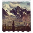 thumbnail image 3 of Ambesonne Mountain Shower Curtain, Alaska Scenery, 69"Wx70"L, Green Black White, 3 of 3
