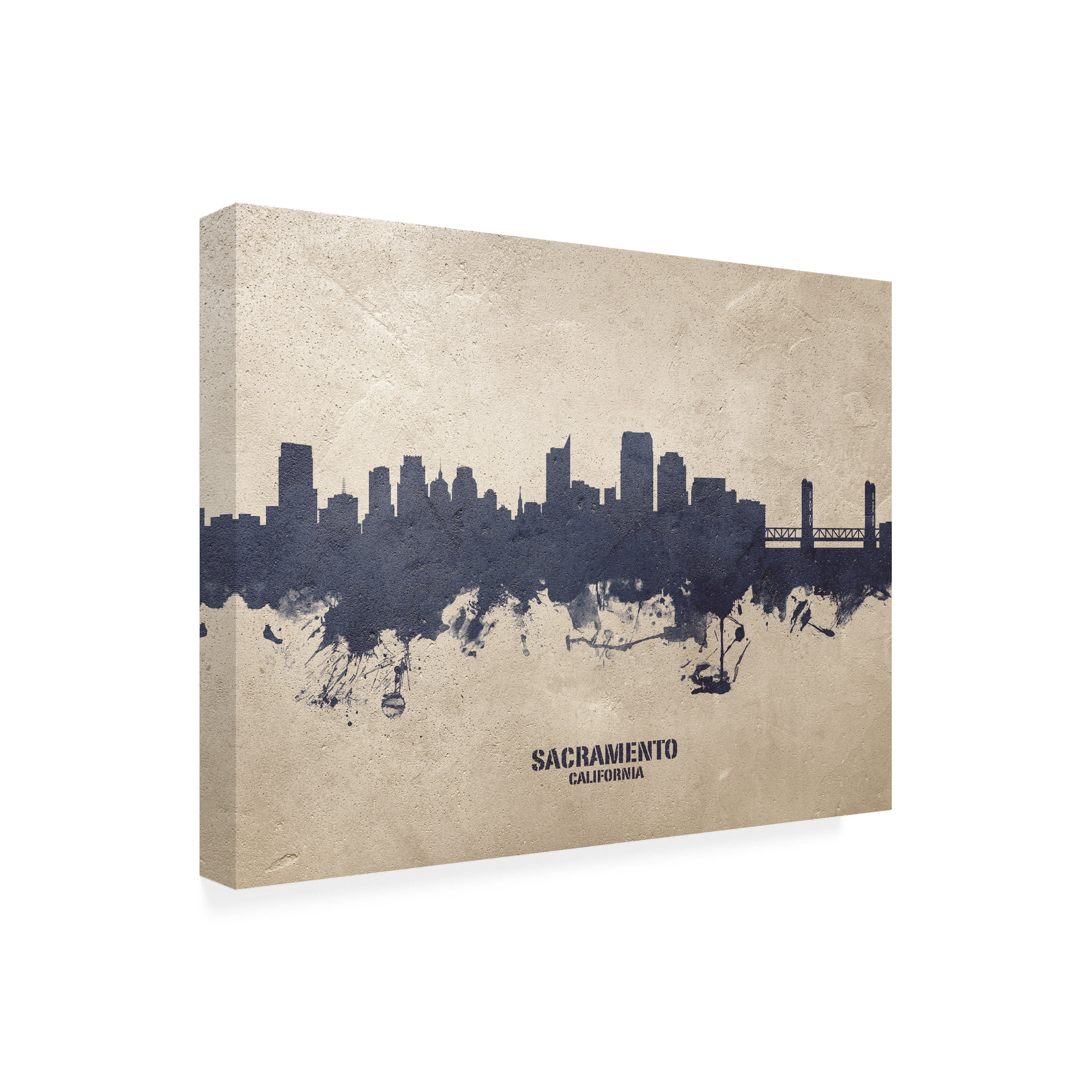 Michael Tompsett 'Sacramento California Skyline Concrete' Canvas Art