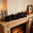 thumbnail image 7 of Kdkad Halloween Black Maple Leaf Vines, Artificial Fall Garland, Flexible Foliage Hanging Vines, Halloween Decorations for Porch, Fireplace, Railing, Table, Halloween Party Decor, 39In, 7 of 7