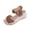 Brown, variant on Khaki Women'S Sandals Peep Toe Wedge With Adjustable Metal Buckle Strap Soft Cushioned Insole Textured Outsole Breathable Faux Upper Supportive For Beach Daily