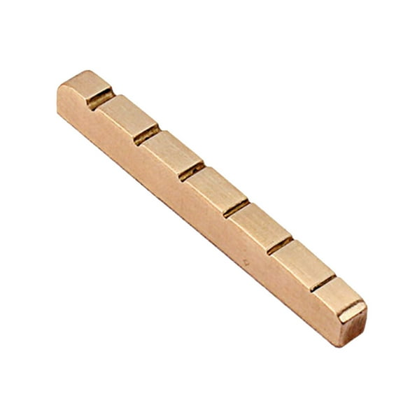 Slotted Guitar Brass Nut 6 String 43mm Nut Guitar Parts Instrument Accessory (Golden)