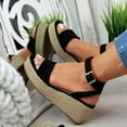 thumbnail image 5 of OKBOP Womens Sandals,Summer Fashion Heeled Flat Slide Wedge Beach Slipper,New Arrivals Trendy Sandals for Women Clearance, 5 of 6