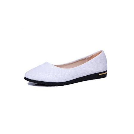 New Womens Casual Ballet Ballerina Loafers Leather Comfort Slip On ...