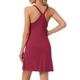 thumbnail image 3 of INSPIRE CHIC Women's Sleepdress Double Shoulder Straps Nightgown Crewneck Nightdress XS Red, 3 of 6