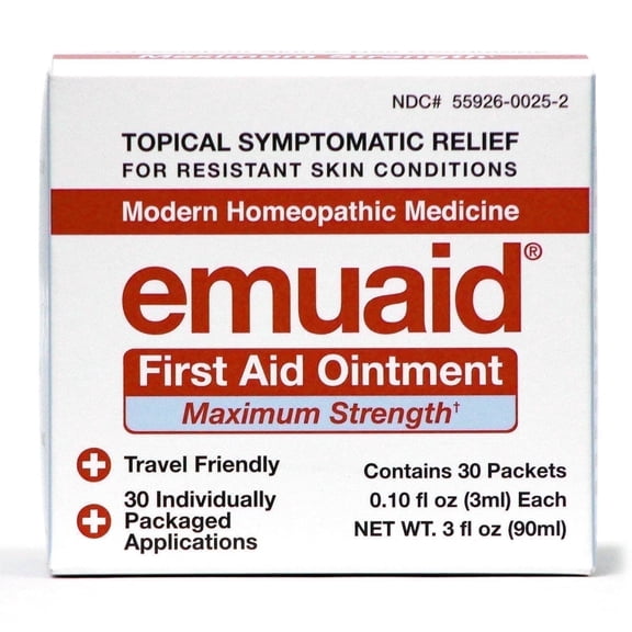 Emuaid 30-Day Travel Pack Ointment Single-Use Packets for Eczema, Athlete’s Foot, Psoriasis and Jock Itch, 30 Count, 0.10 oz Each