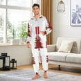 thumbnail image 5 of Red Christmas Trees Plaids Adult's Hoodie Onesie Jumpsuit One-Piece Pajamas with Zipper Unisex for Holiday S, 5 of 7