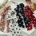 thumbnail image 6 of SPRING PARK Womens Polka Dot Floral Print Elastic Hair Band Ring Floral Bow Hair Ring, 6 of 8