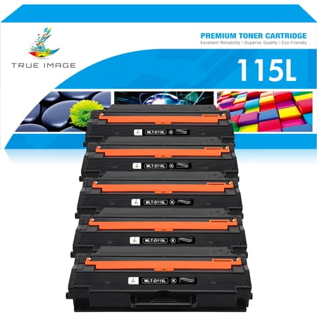 True Image 5-Pack Compatible Toner Cartridge for Samsung MLT-D115L Work with Xpress SL-M2620ND SL-M2820DW M2670FN M2870FD SL-M2820ND Printer (Black)