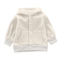 thumbnail image 4 of YUANxueke Button Down Sweatshirt for Boys Girls, Casual Long Sleeve Hooded Jacket, Fashion Workout Loose Fit Tops with Pockets, 4 of 8