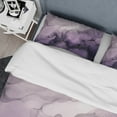 thumbnail image 4 of Designart "Mauve and Silvery Ink Waves XI" Fractals Bedding Covert Set - Abstract Purple Modern Bed Set With 2 Shams, 4 of 6