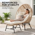thumbnail image 3 of RADIATA Outdoor Egg Chair with Ottoman and Footrest, Wicker Patio Egg Chair, Indoor Outdoor Egg Chair with 6.5 in Cushion, 420 lb Capacity, Beige, 3 of 9