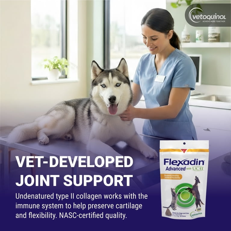 Free Shipping! Vetoquinol Flexadin Advanced joint supplement for