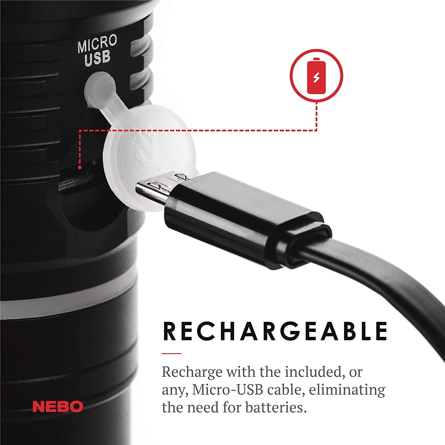 NEBO Slyde King 500 Flashlight, Rechargeable LED Flashlight and Work Light, Bright, Durable, Everday Carry & Camping Flashlight with 4 Light Modes, C.O.B. Work Light and Magnetic Base