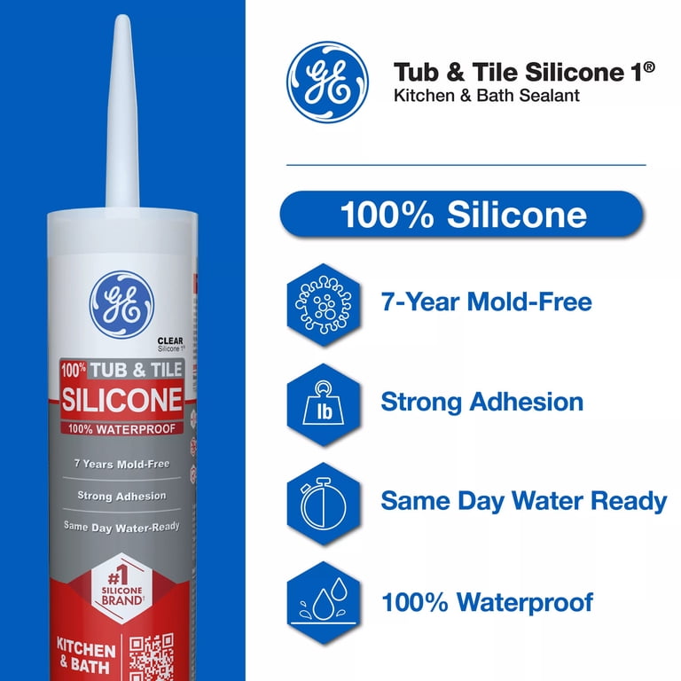GE Silicone 1 Tub & Tile Sealant, Clear photo 8