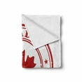 thumbnail image 2 of Canada Soft Flannel Fleece Throw Blanket, Rubber Stmap Print with Canadian Flag Motif Maple Silhouette in a Circle, Cozy Plush for Indoor and Outdoor Use, 50" x 60", Vermilion and White, by Ambesonne, 2 of 6