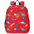 thumbnail image 1 of Mochila JinBeryl para niños pequeños con diseño de dinosaurio de 12 pulgadas, color rojo, 1 of 7